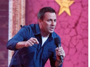 Comic John Heffron performs at a gala hosted by Jim Gaffigan at Salle Wilfred Pelletier as part of the Just For Laughs festival in Montreal, Sunday, July 27, 2014.