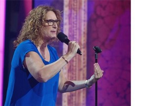 Comic Judy Gold  performs at a gala hosted by Jim Gaffigan at Salle Wilfred Pelletier as part of the Just For Laughs festival in Montreal, Sunday, July 27, 2014.