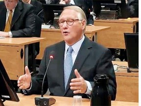 Gerald Tremblay, former mayor of Montreal testifies at the Charbonneau Commission.