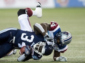 Als linebacker Kyries Hebert should learn Wednesday whether he'll fined and suspended by the CFL.
Nathan Denette/Canadian Press