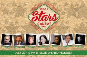 Here's the poster for the Just for Laughs Mega-stars gala July 25, via hahaha.com