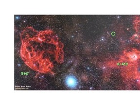 Image provided by McGill professor Victoria Kaspi on where the discovery of Fast Radio Burst was discovered in the visible sky. Her team as replicated the findings of an Australian  research team on these new beams of radio waves from the outskirts of the universe .