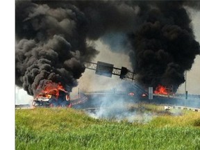 Scene of collision on Highway 640 near Highway 40 west, close to Charlemagne, on July 20, 2014 around 3:15 p.m.