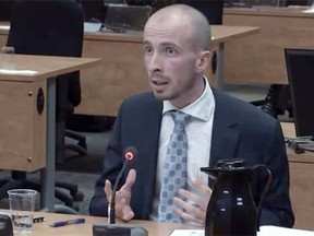 Jean-Frédérick Gagnon testifies Tuesday, May 20, 2014 at the Charbonneau Commission.