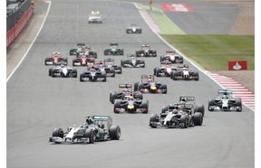 The British Formula One Grand Prix has been halted after a collision involving Ferrari’s Kimi Raikkonen and Felipe Massa of Williams.