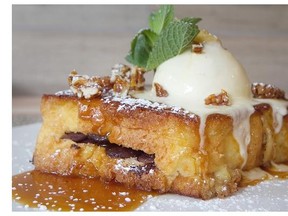 The pain perdu dessert at Chez Sophie comes with salted butter caramel.