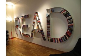 There's no mistaking the message imparted by this bookshelf, which is sold at the Nordiska Kompaniet department store in Stockholm.