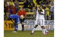 Columbus Crew players celebrates while a Montreal Impact player shows dejection at the end of a soccer match at Crew Stadium, Saturday, July 19, 2014, in Columbus, Ohio.