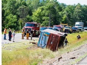 A teenager died and several people were seriously injured when a bus crashed on Interstate 87 in New York.