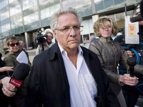 Tony Accurso leaves SQ headquarters in Montreal in a April 17, 2012 file photo. Accurso has lost his latest bid to avoid testifying at the the province's corruption probe. THE CANADIAN PRESS/Graham Hughes