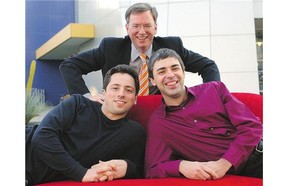 Back in 2004, Google CEO Eric Schmidt, top, and co-founders Sergey Brin, left, and Larry Page launched an IPO that changed the business world.