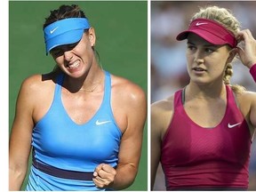 Elle Quebec printed photos of Maria Sharapova (left) on a story about Eugenie Bouchard.