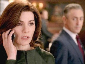 Julianna Margulies as Alicia Florrick, left, and Alan Cumming as Eli Gold in The Good Wife.