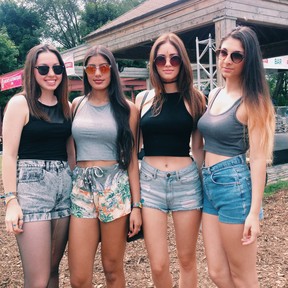 Matty, Mira, Vanessa and Nino of Ottawa looked like stylish quadruplets in their high-waisted shorts and crop tops.