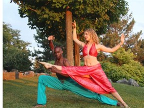 Inka Strobl (in red) and Sudeshna Maulik of belly dance troupe, Inka.
