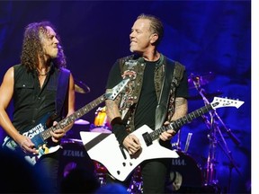 Kirk Hammett, left, and James Hetfield of Metallica