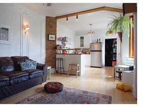 Kitchen and living room area of Ciara Raudsepp-Hearne’s Plateau condo.