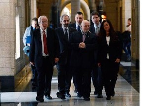 MP Louis Plamondon (left) said the idea his colleague Claude Patry (middle front) would be resigning from the party this week was never on the table.