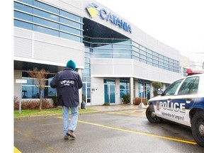 Officials with Revenue Quebec and UPAC executed a series of search warrants April 25, 2012, at the offices of construction firm Frank Catania & Associés Inc. in Brossard.