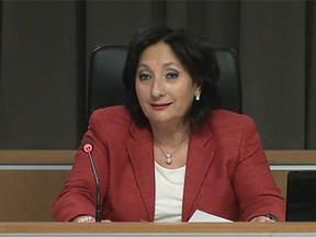 Judge France Charbonneau during testimony at the Charbonneau Commission in February.