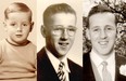 Left: Peter Parry, newly adopted, in Montreal’s Snowdon district in 1941 at age 4. Centre: Parry as a high-school student in Toronto. Right: Parry on his wedding day in 1959.