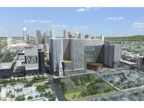 Patients who will be staying in the Centre hospitalier de l’université de Montréal — will have some of the best panoramic views of the city — from the Old Port and the St. Lawrence River to the Olympic Stadium and Mount-Royal. Photo courtesy of CHUM