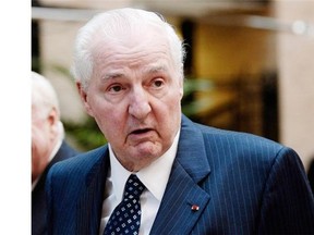 Paul Desmarais, chairman of the executive committee of Power Corporation, walks to the company’s annual meeting in Montreal on May 9, 2008.  Desmarais Sr. died on October 8, 2013 at the age of 86.