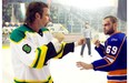 Seann William Scott (right, with Liev Schreiber) plays a bouncer who finds a new calling in Goon. 
 (Magnolia Pictures)