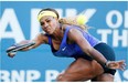 Serena Williams returns the ball during the second set of her match against Karolina Pliskova in the Bank of the West Classic Tennis Tournament, Wednesday, July 30, 2014, in Stanford, Calif. (AP Photo/Beck Diefenbach) ORG XMIT: CABD110