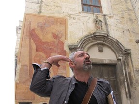 Tour leader Tonio Creanza outside St. Christopher’s church in Altamura, an ancient walled city in Puglia.