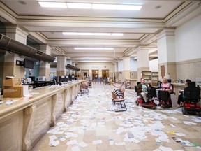 In August, protesters stormed and littered city hall, disrupting city council.