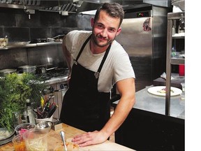 Chef Sean Murray Smith in the kitchen of Les Deux Singes de Montarvie in Mile End. The nine-table bistro is ranked No. 1 of 4,500 restaurants in Montreal on TripAdvisor.