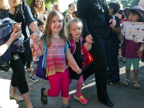 Michaela Christie, 5, left and 4-year-old Isabelle Sobieraj were all smiles.