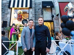 Joshua Fagan, left, and David Archer, right, owner of the JoshuaDavid fashion boutique in Westmount. “We love our little neighbourhood. It’s a real community here,’’ Fagan says.