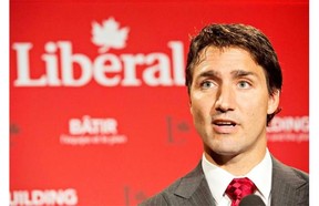 Liberal Leader Justin Trudeau speaks in Edmonton on Aug. 20, 2014.