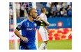 Montreal Impact Marco Di Vaio reacts after scoring against the Los Angeles Galaxy at Saputo Stadium in Montreal on Wednesday September 10, 2014.