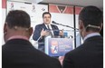 Montreal mayor Denis Coderre speaks at a Bell Centre press conference Wednesday marking the 100-day countdown to the World Junior Hockey Championshi. The World Juniors will be held in Montreal and Toronto.