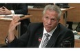 Construction magnate Tony Accurso is seen on an image taken off a television monitor at the Charbonneau inquiry looking into corruption in the Quebec construction industry Friday, September 5, 2014 in Montreal.