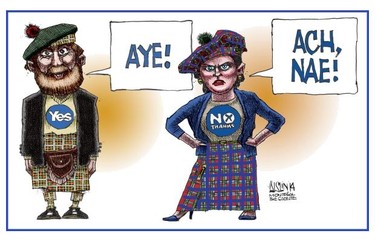 Aislin's take the secession vote in Scotland. September 2014.