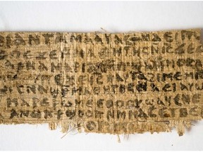 Ink-composition testing and carbon-dating techniques suggest this papyrus document probably dates back to the 8th century A.D. The basic components of ink have changed over the years, says Joe Schwarcz.