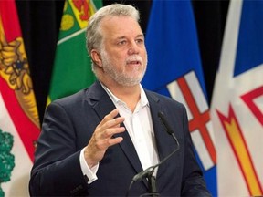 Quebec Premier Philippe Couillard has been meeting with other Canadian leaders, including Prime Minister Stephen Harper and Ontario Premier Kathleen Wynne, to discuss working together on important issues.