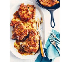 Orange marmalade coats pork chops in this easy one-pan dinner recipe.