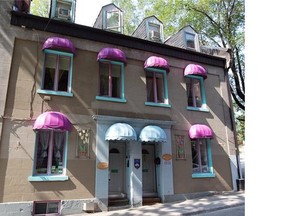 The outside of B&B Couette et Chocolat located on St-Dominique St. in Montreal.