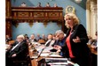 Quebec Public Security Minister Lise Thériault responds to opposition questions over the helicopter prison escape on June 13, 2014, at the legislature in Quebec City.