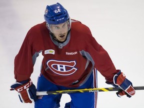 Montreal Canadiens prospect Nick Sorkin takes part in the Montreal Canadiens development camp at the Bell Sports Complex in Brossard on Monday, July 7, 2014.