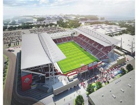 This artist's rendition shows what Toronto's BMO Field's $105-million renovation will look like.