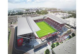 This artist's rendition shows what Toronto's BMO Field's $105-million renovation will look like.