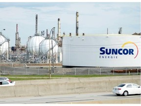 Suncor Energy’s Montreal refinery, located north of Sherbrooke St. E. and seen from above the Autoroute Metropolitaine.