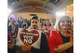 “No” supporters attending a rally last Wednesday where former British prime minister Gordon Brown, a Scot, spoke.