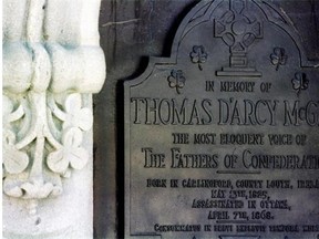 The tomb of Thomas D’Arcy McGee is at Notre-Dame-des-Neiges cemetery.